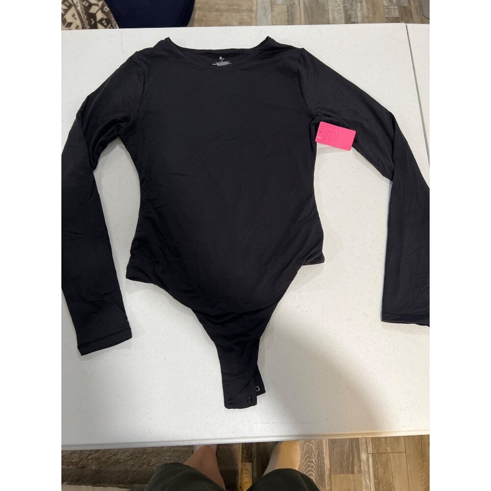 Pumiey Long Sleeve Black Bodysuit Size Medium